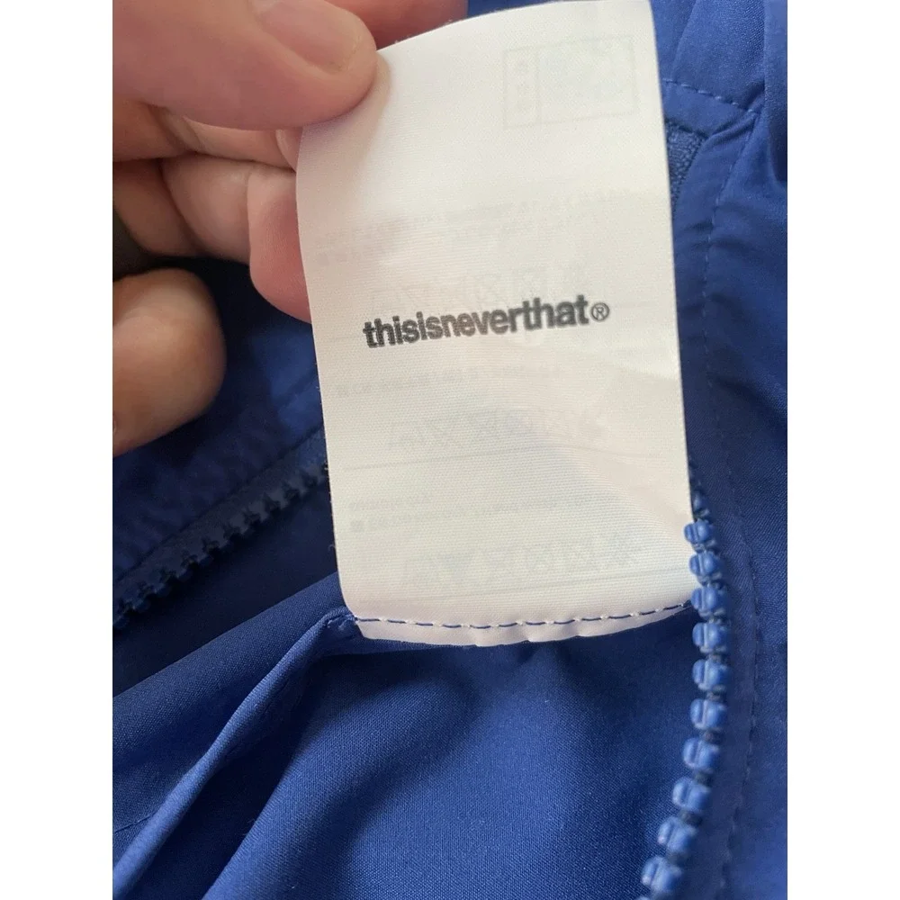 This Never That Blue Golf Pullover Windbreaker Sz M Korean Streetwear Brand TNT